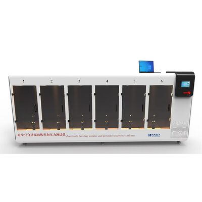 DETALHES DO EQUIPAMENTO DO TESTADOR AUTOMÁTICO DE VOLUME E PRESSÃO DE RUPTURA DE CAMISINHAS 5105-HD