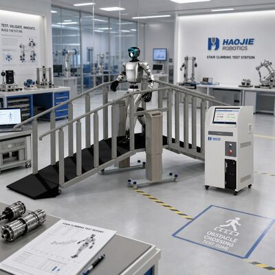Estação de Teste de Subida de Escada para Robôs Equipamento de Teste de Subida de Escada Especificações de Escada Personalizáveis Controle PLC Guarda-corpos Antiderrapantes