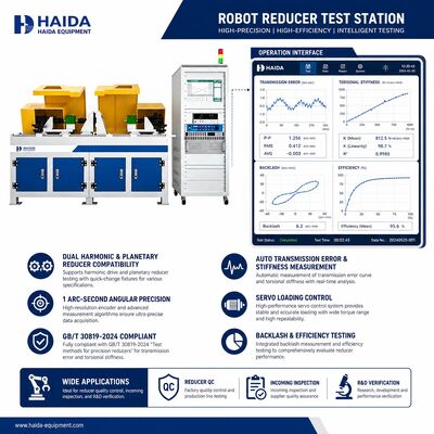 Estação de Teste de Redutor Robótico HD Máquina de Teste de Caixa de Engrenagens Planetária Harmônica Erro de Transmissão Folga Rigidez 1 Segundo de Arco