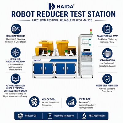 Estação de Teste de Redutor Robótico HD Máquina de Teste de Caixa de Engrenagens Planetária Harmônica Erro de Transmissão Folga Rigidez 1 Segundo de Arco