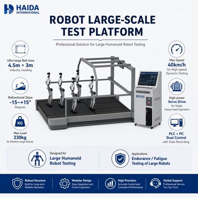 Plataforma de Teste em Larga Escala para Robôs Humanoides, Correia, Carga de 230kg, 40km/h, Equipamento de Teste de Fadiga de Resistência em Inclinação Bidirecional