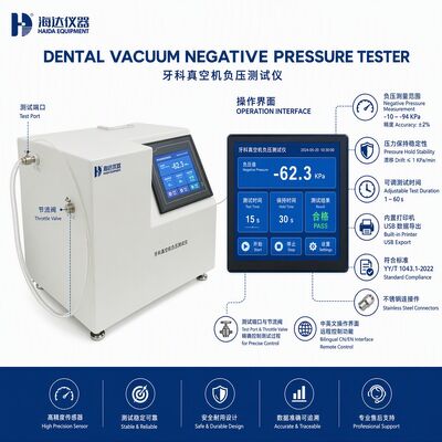 Dental Vacuum Negative Pressure Tester Vacuum Gauge Machine for Dental Suction System Testing Equipment High Precision -94 kPa