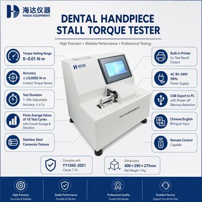 Máquina de medição de torque para equipamento de teste de QC de turbina dentária com alta precisão 0,0005 Nm
