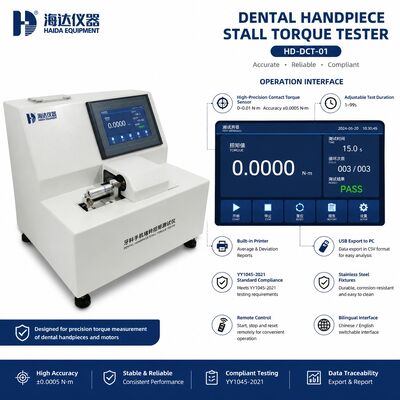 Máquina de medição de torque para equipamento de teste de QC de turbina dentária com alta precisão 0,0005 Nm