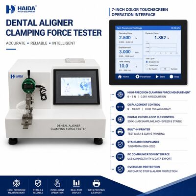 Teste de força de fixação do alinhador dental Teste de força do alinhador claro Equipamento da máquina de teste de alinhamento ortodôntico Medidor de força 0,001N Precisão de resolução