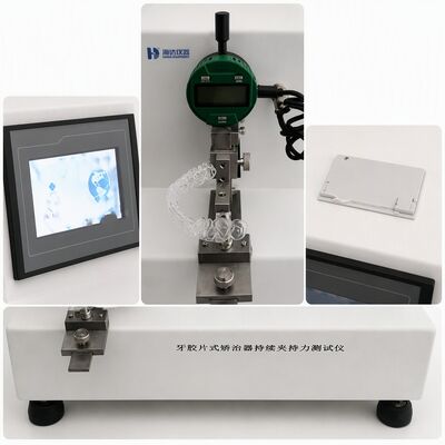Teste de força de fixação do alinhador dental Teste de força do alinhador claro Equipamento da máquina de teste de alinhamento ortodôntico Medidor de força 0,001N Precisão de resolução